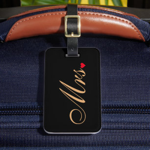 Étiquette À Bagage Madame Épouse Mariée Mariage Couple Chic Élégant V