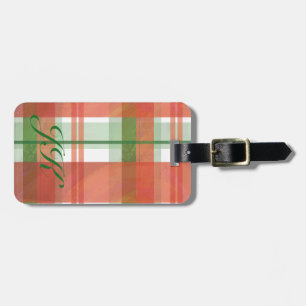 Étiquette À Bagage Madras Plaid Noël