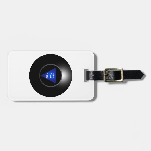 Étiquette À Bagage Magic 8 boule - Votre texte (Devant horizontal)