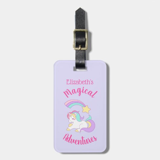 Étiquette À Bagage Magical Adventures Unicorn et Shooting Star (Devant Vertical)