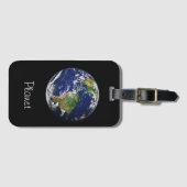 Étiquette À Bagage Magnifique Cool Parfait Planète moderne Noir (Devant Horizontal)