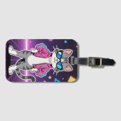 Étiquette À Bagage Magnifique Cool Retro Gamer Cat (Devant Horizontal)