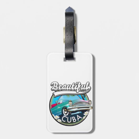 Étiquette À Bagage Magnifique logo rétro Cuba. (Dos Vertical)