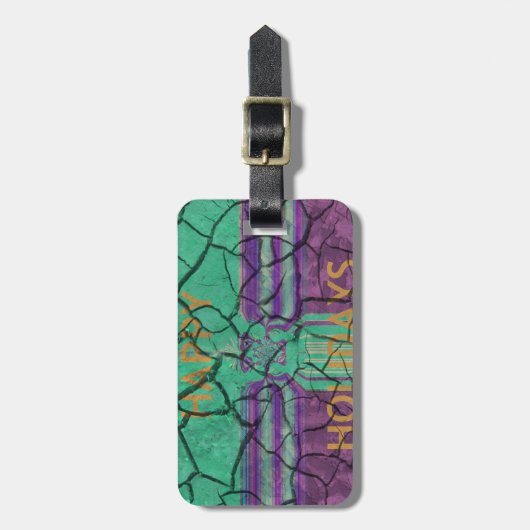 Étiquette À Bagage Magnifique rustique fissuré boue amour guérit art  (Devant Vertical)