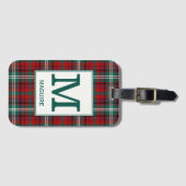 Étiquette À Bagage Maguire Tartan Motif rouge et vert (Devant Horizontal)