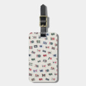 Étiquette À Bagage MahJongg carreaux symboles conception sur badge (Devant Vertical)