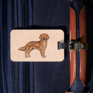 Étiquette À Bagage Mahogany Red Golden Retriever mignon dessin