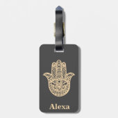 Étiquette À Bagage Main de hamsa de chance Cute personnalisée (Dos Vertical)