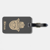 Étiquette À Bagage Main de hamsa de chance Cute personnalisée (Dos horizontal)