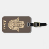 Étiquette À Bagage Main de hamsa de chance Cute personnalisée (Devant horizontal)