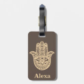Étiquette À Bagage Main de hamsa de chance Cute personnalisée (Dos Vertical)