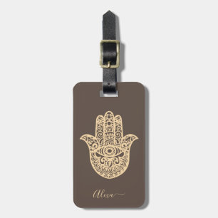 Étiquette À Bagage Main de hamsa de chance Cute personnalisée