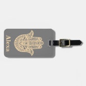 Étiquette À Bagage Main de hamsa de chance Cute personnalisée (Devant horizontal)