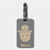 Étiquette À Bagage Main de hamsa de chance Cute personnalisée (Dos Vertical)