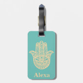 Étiquette À Bagage Main de hamsa de chance Cute personnalisée (Dos Vertical)