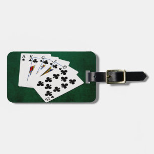 Étiquette À Bagage Mains de poker - Brosse royale - Costume de clubs