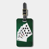 Étiquette À Bagage Mains de poker - Brosse royale - Costume de pique (Devant Vertical)