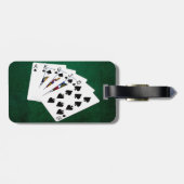 Étiquette À Bagage Mains de poker - Brosse royale - Costume de pique (Dos horizontal)