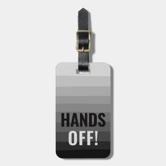 Étiquette À Bagage Mains off Funny Noir design Custom Text (Devant Vertical)