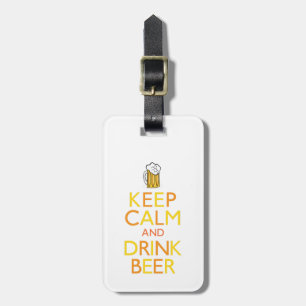 Étiquette À Bagage Maintenez bière calme et de boissons