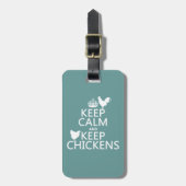 Étiquette À Bagage Maintenez calme et gardez les poulets (toute (Devant Vertical)