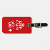 Étiquette À Bagage Maintenez le calme et le golf dessus - disponibles (Devant horizontal)