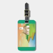 Étiquette À Bagage Maison de campagne au bord du lac (Devant Vertical)