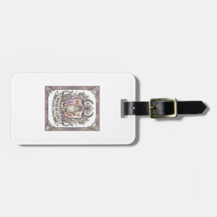 Étiquette À Bagage Maison de chats Blason de chat Armoiries Vintage