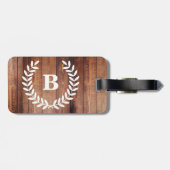 Étiquette À Bagage Maison de style Grange Plaques en bois et Laurels  (Dos horizontal)