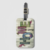 Étiquette À Bagage Maison et clé en bois rustique (Devant Vertical)