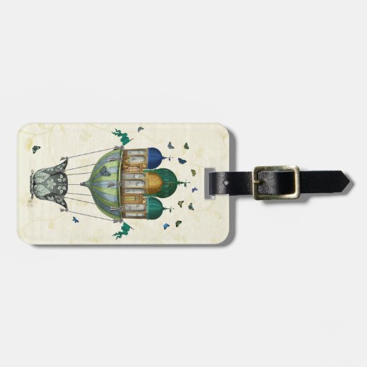 Étiquette À Bagage Maison papillon 2 (Devant horizontal)