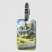 Étiquette À Bagage Maisonnette avec vue sur le phare (Devant Vertical)