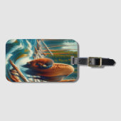 Étiquette À Bagage Majestic Bison Wading (Devant Horizontal)