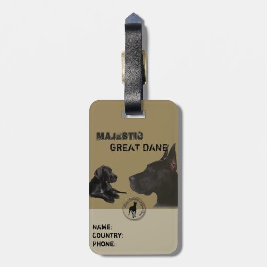 Étiquette À Bagage Majestic Great Danes (Dos Vertical)