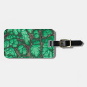 Étiquette À Bagage Malachite à motif vert (Devant horizontal)