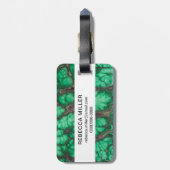 Étiquette À Bagage Malachite à motif vert (Dos Vertical)