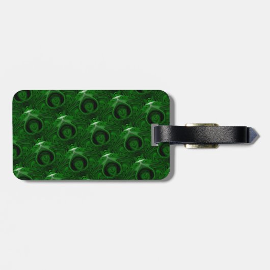 Étiquette À Bagage malachite vert texture (Dos horizontal)