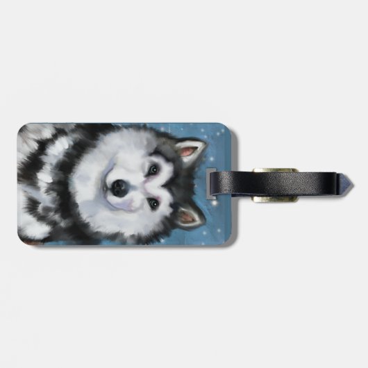 Étiquette À Bagage Malamute d'Alaska (Dos horizontal)