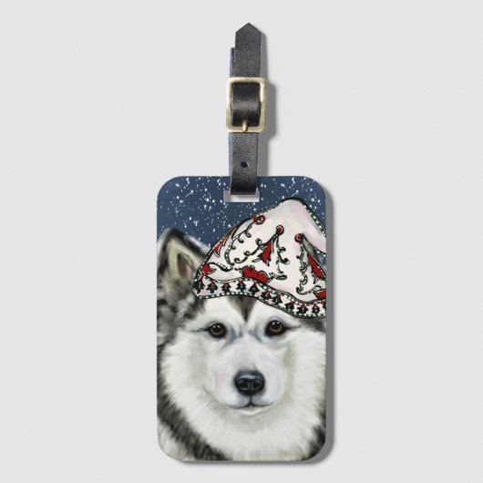 Étiquette À Bagage Malamute d'Alaska (Devant Vertical)