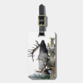 Étiquette À Bagage Mâle de trophée de taureau de monstre (Devant Vertical)