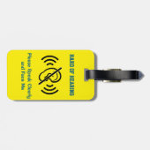 Étiquette À Bagage Malentendant - Jaune (Dos horizontal)