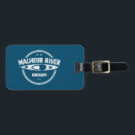 Étiquette À Bagage Malheur River Oregon Kayaking<br><div class="desc">Rivière Malheur,  rivière qui s'élève dans la Fosse de Strawberry Mountain sur les versants sud des Blue Mountains dans la Forêt nationale de Malheur,  Oregon,  États-Unis. Il coule au sud-est,  au nord et au nord-est pour rejoindre la rivière Snake en Ontario sur la ligne de l'État de l'Idaho</div>