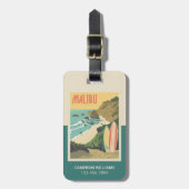 Étiquette À Bagage Malibu, Californie (Devant Vertical)