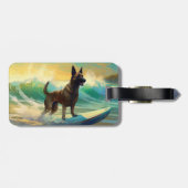 Étiquette À Bagage Malinoi Beach Surf Peinture belge (Dos horizontal)