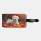 Étiquette À Bagage Maltais en automne Feuilles automne Inspiration (Dos horizontal)