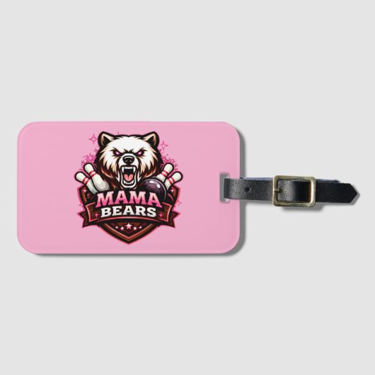 Étiquette À Bagage Mama Bears Bowling Team Logo (Devant Horizontal)