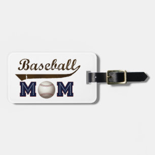 Étiquette À Bagage Maman de baseball de style vintage
