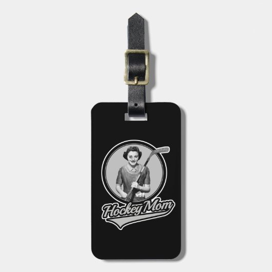 Étiquette À Bagage Maman du hockey (Devant Vertical)
