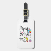 Étiquette À Bagage Maman, je t'aime. Joyeux anniversaire. (Devant Vertical)