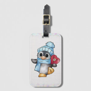 Étiquette À Bagage manchot avec cœur 